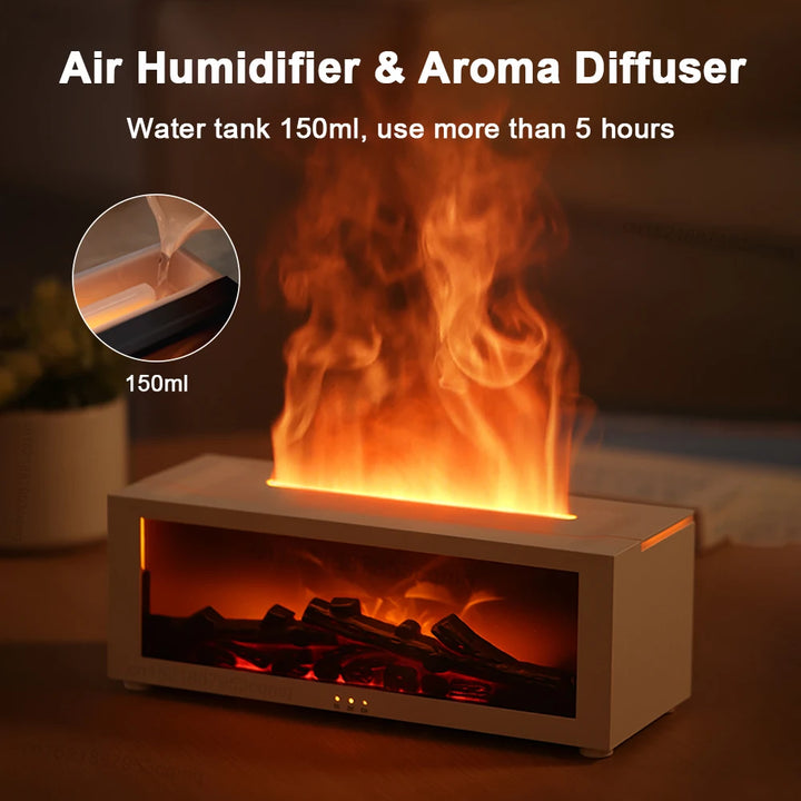 AromaFlame 360 - Essential Oil Diffuser & Air Humidifier with RGB Light and Remote Control