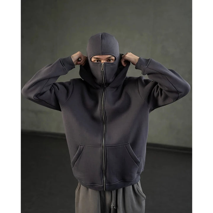 Jacket with Balaclava and Hat, ideal for cold weather, thick fabric